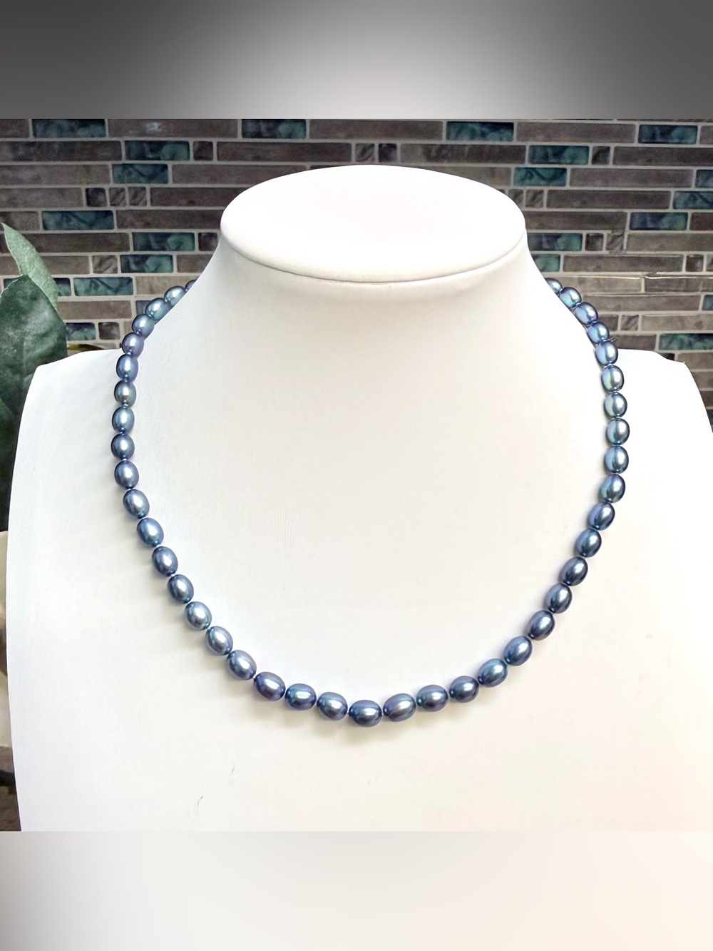 Honora blue gray Peacock pearl sterling silver necklace